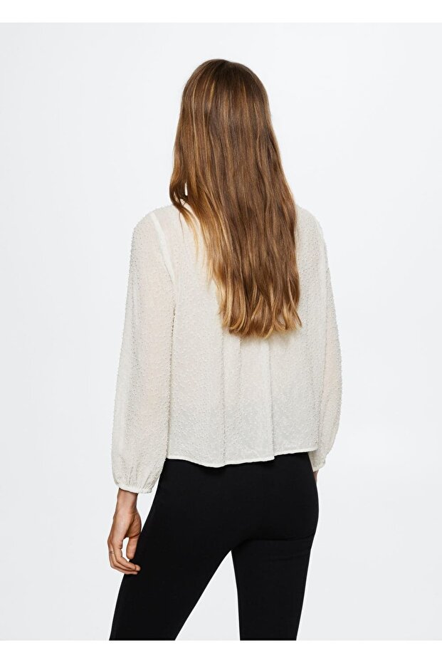 Boncuk Detaylı Bluz - 4