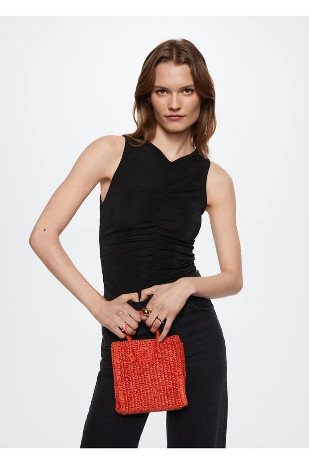 Büzgü Detaylı Bluz - 1