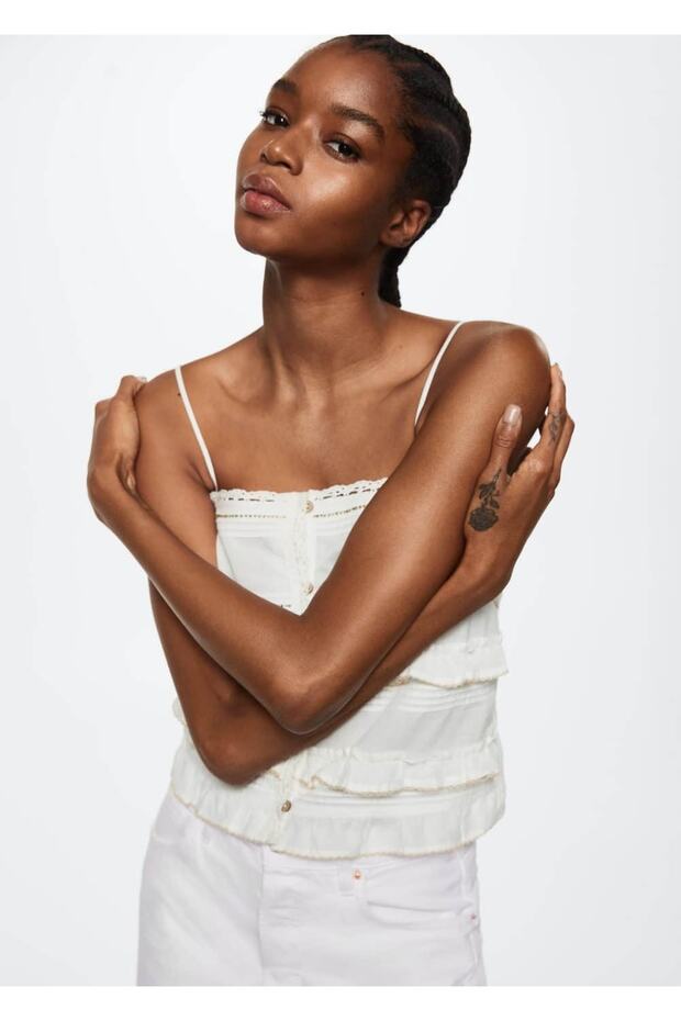 Gerüschtes Baumwolloberteil - 1