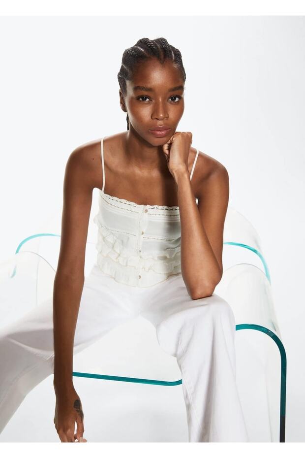 Gerüschtes Baumwolloberteil - 5