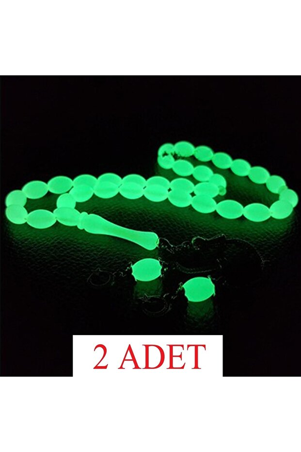 2 Pieces of Crescent and Star Tassel Scented Barley Cut Phosphorescent Prayer Beads
