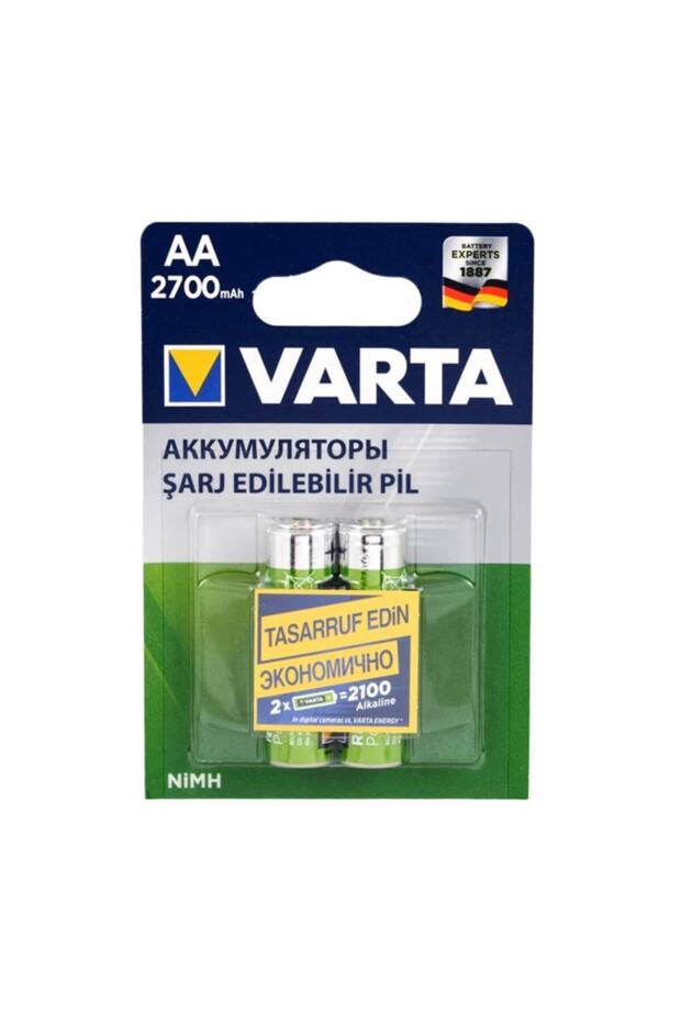Varta 2'li Şarjlı Pil Aa Kalem Nimh 2700mah 1 Kart 2 Adet Pil Şarj Edilebilir Şarz Edilir Aa Pil - 1