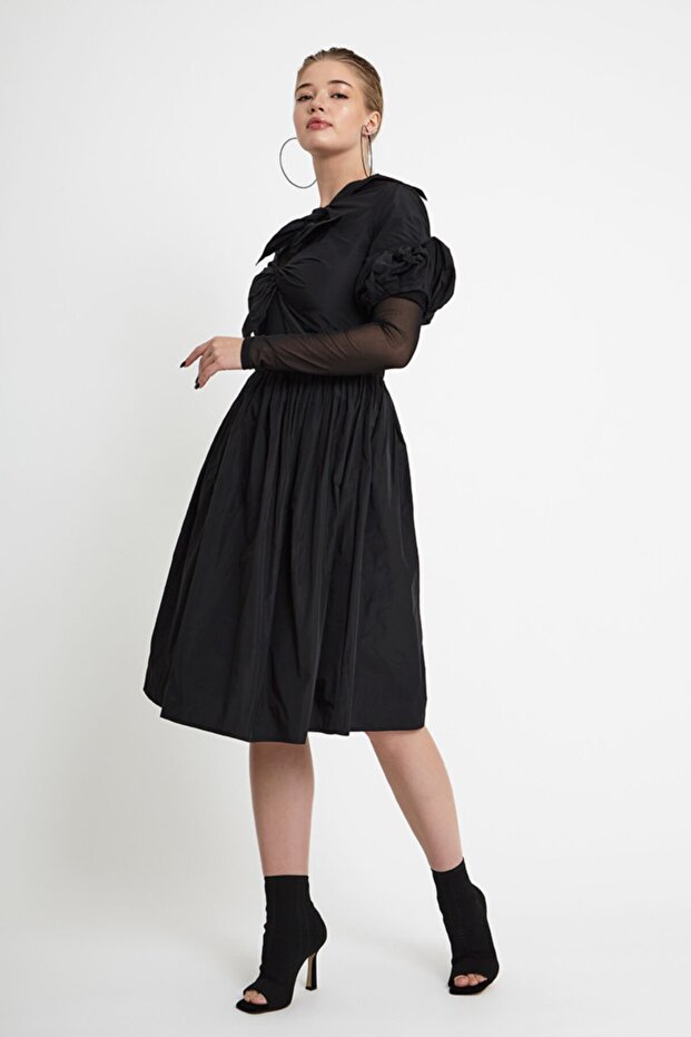 Fiyonk Detaylı Elbise - 3