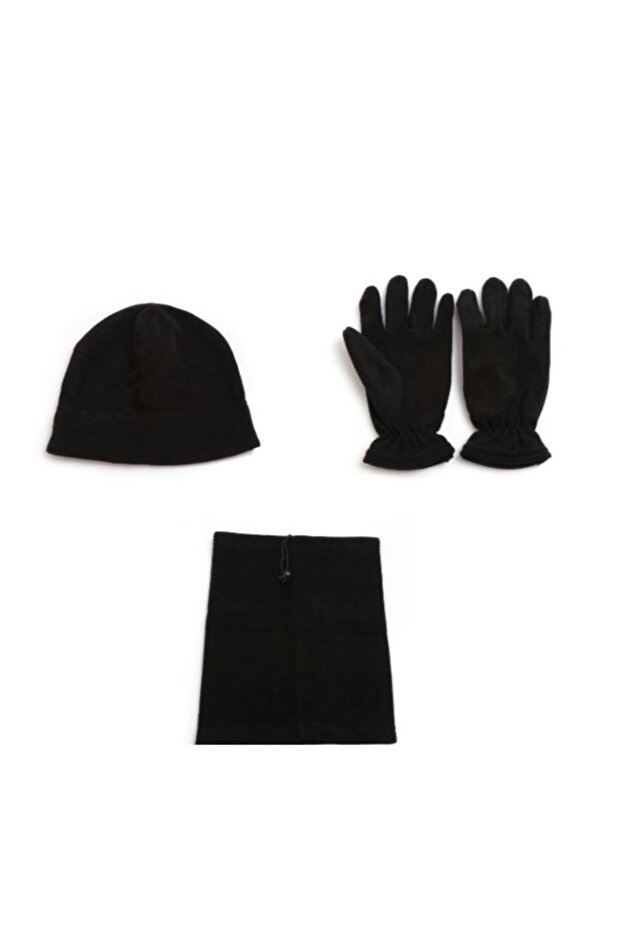 3-Piece Beanie Neck Collar Glove Set Winter Set Fleece