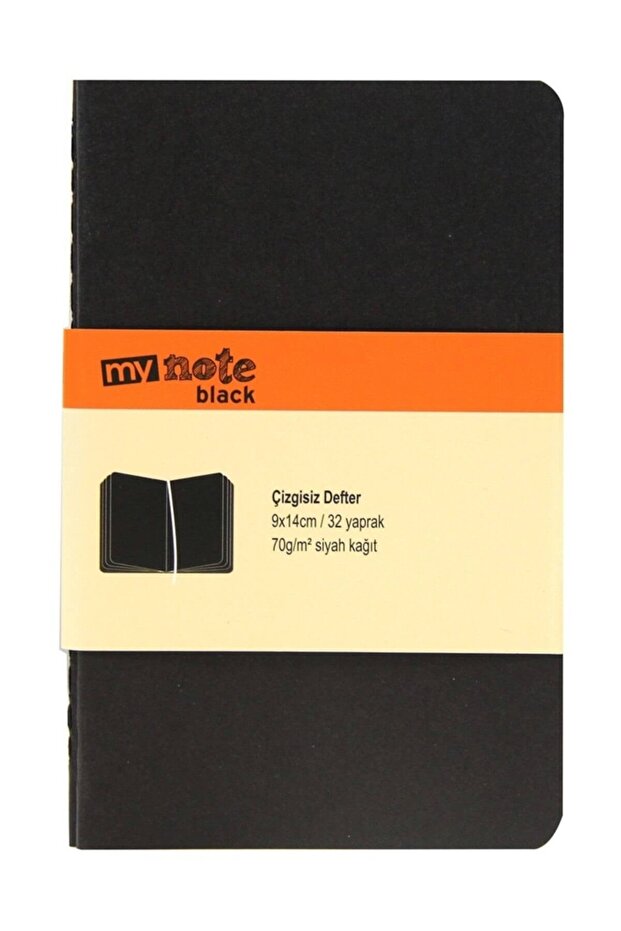Mynote Siyah İkili Defter 9x14cm 32 Yaprak 70gr N:MYN106-Ç - 1