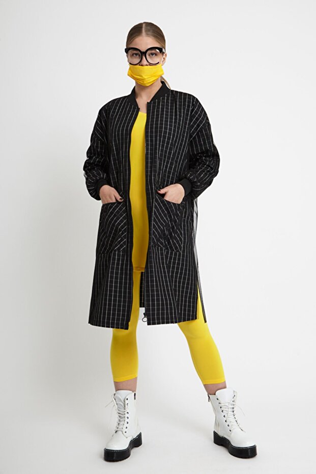 Desenli Trençkot - 1