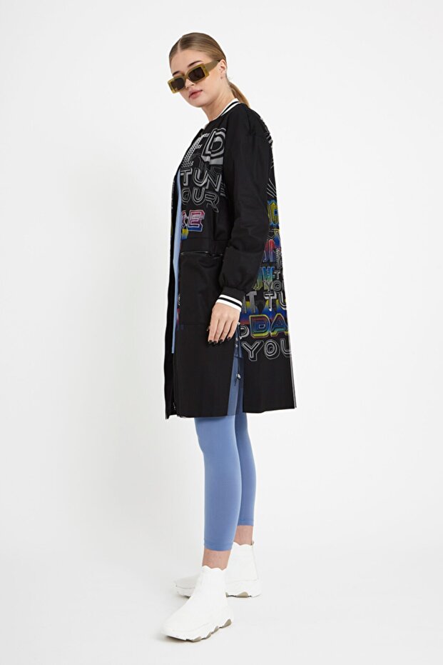 Baskılı Trençkot - 4