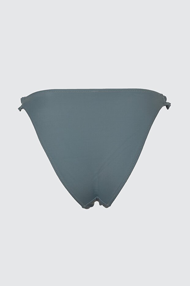 Mavi Fırfırlı Normal Paça Bikini Altı TBESS21BA0137 - 7