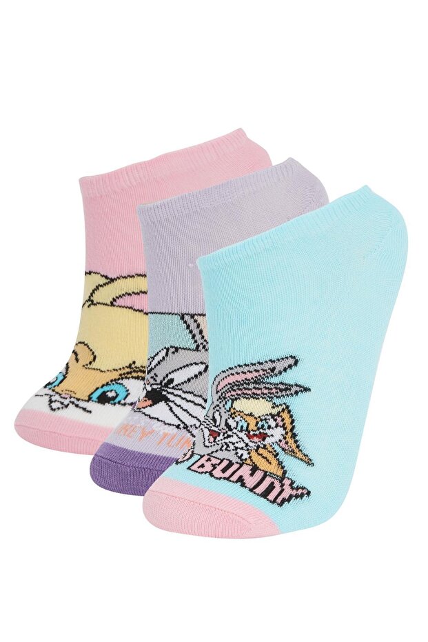 Girl's Looney Tunes Licensed 3-Piece Booties Socks