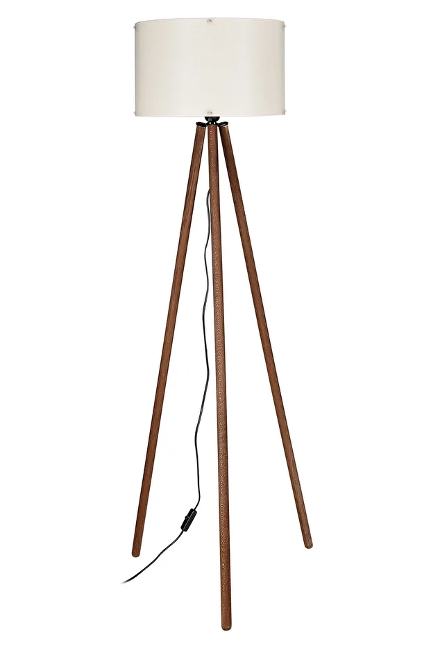 Tripod Lambader Ahşap Ayak Krem Şapka - 1
