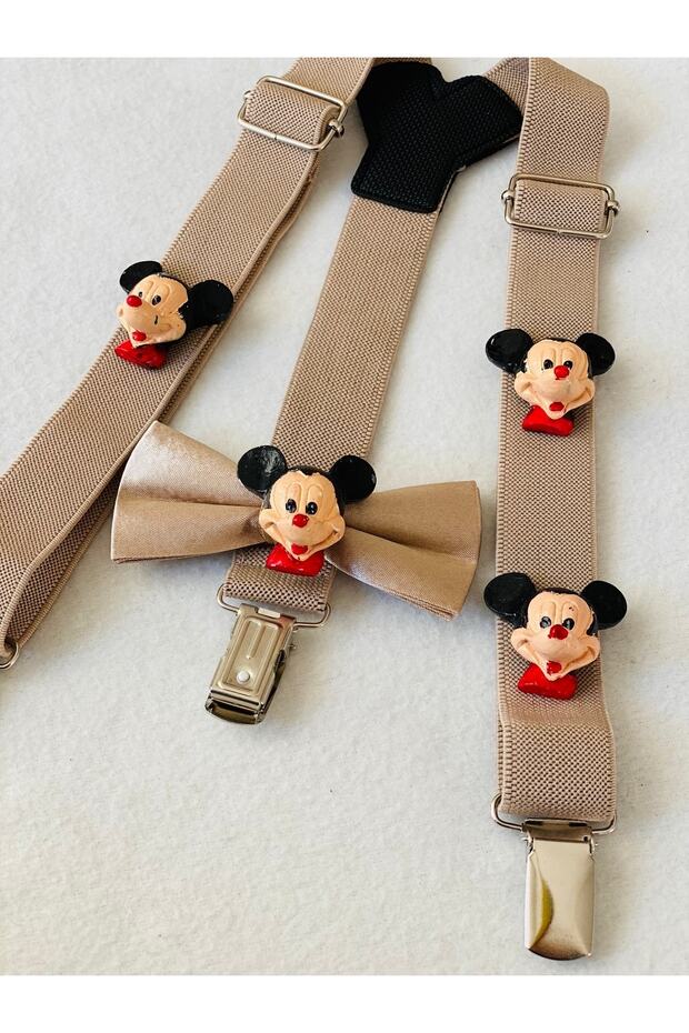 Mickey Konseptli Askı Papyon Set - 2