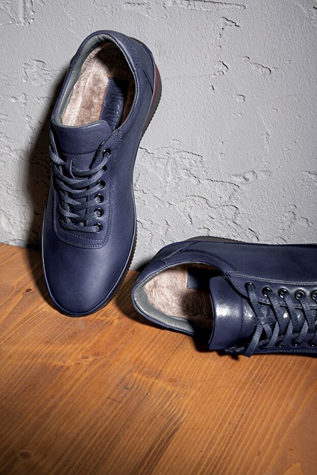 Semplici valódi bőr férfi alkalmi cipők, szőrme belső cipők, téli prémes cipők - 4