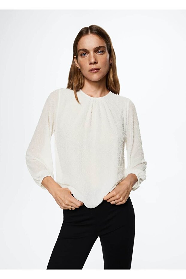 Boncuk Detaylı Bluz - 1
