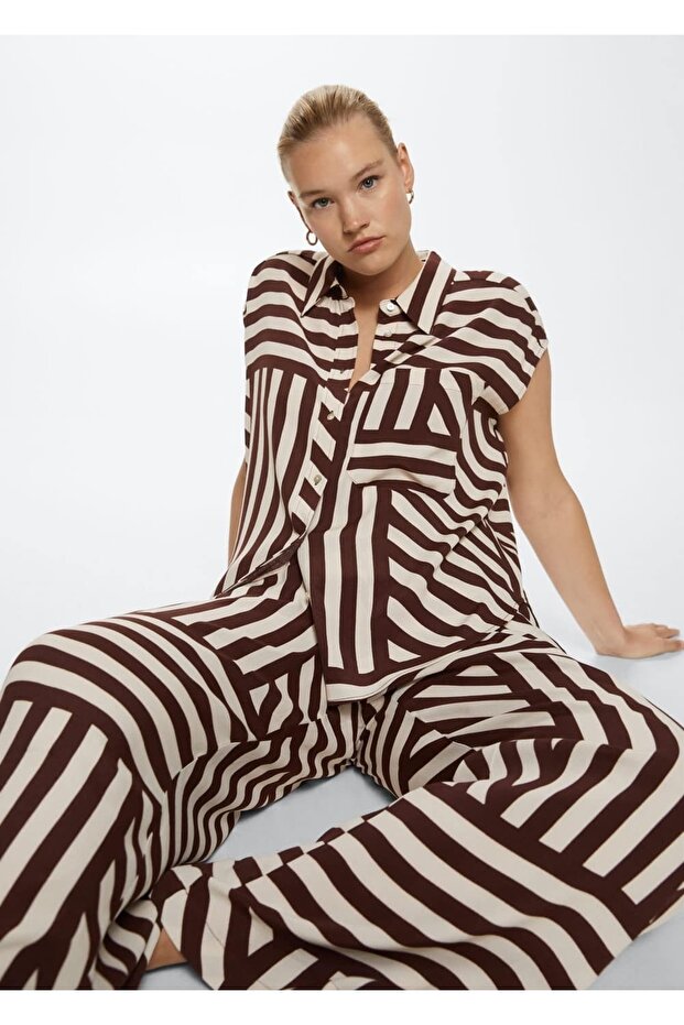 Oversize Dökümlü Gömlek - 6