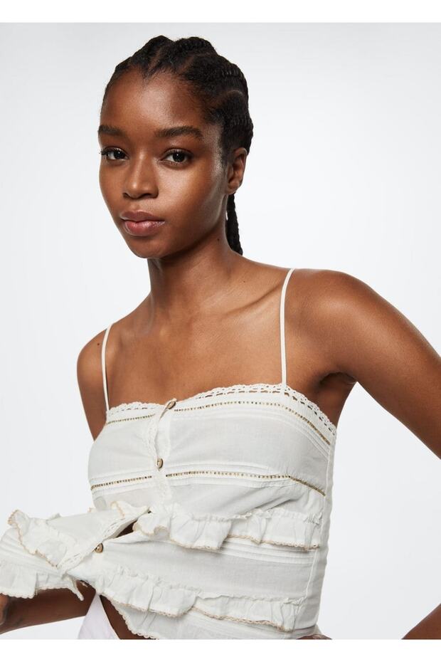 Gerüschtes Baumwolloberteil - 7