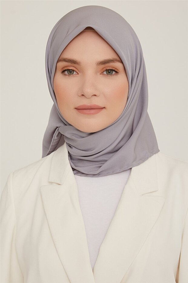 Eșarfă simplă din twill - gri 772 - 1