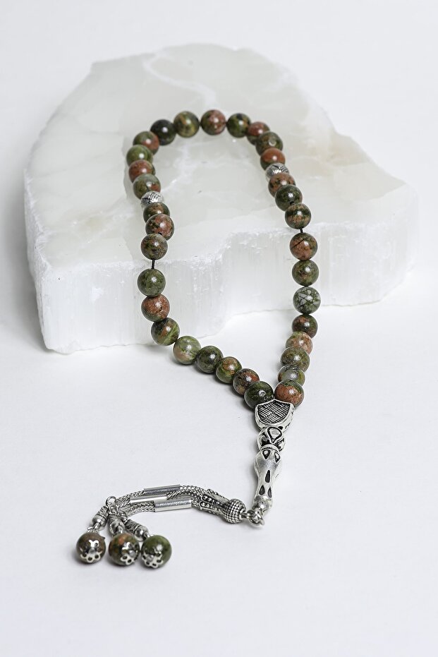 Unakit Sphere Cut 8 mm Natural Stone Rosary