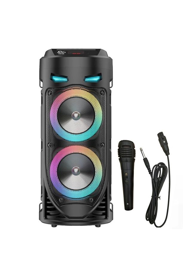 Mikrofonlu Bluetooth Hoparlör Led Işıklı Sd Kart Fm Usb Ve Mikrofon Girişli Speaker - 1