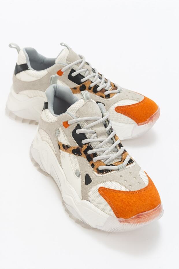 Lecce Orange Patterned Women's Sports Shoes