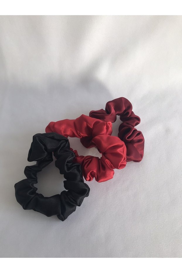 Women's 3-Piece Hair Satin Scrunchie Elastic Bagel Clasp Set