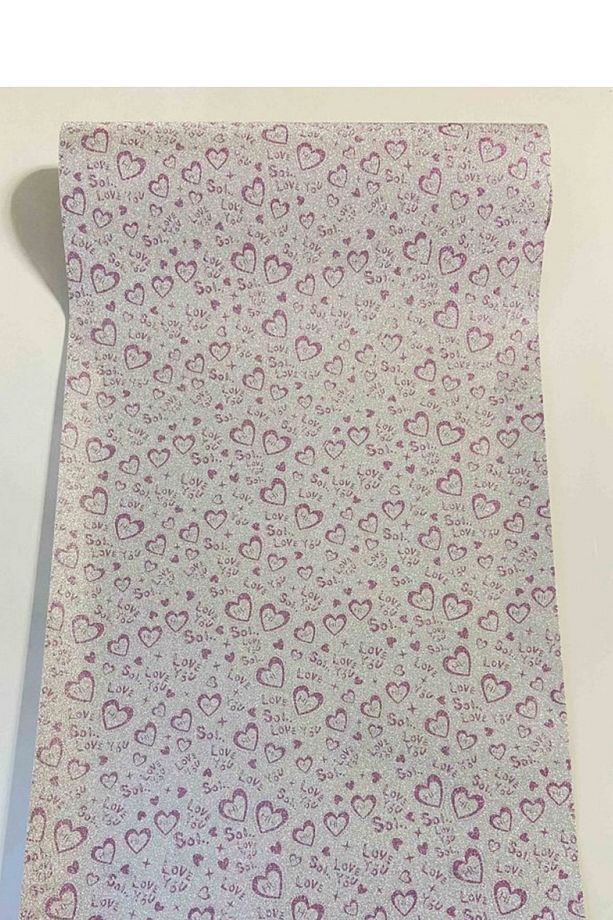 Renkli Kalp Simli Parlak Kare Desenli Dekoratif Yapışkanlı Folyo Kaplama Kağıt 45 Cm X 1 Metre - 3