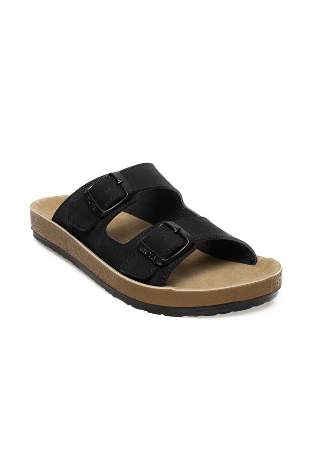 31032Z Yuna Double Band Black Women's Slippers
