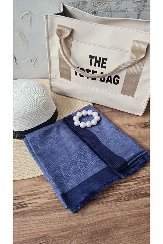 Hint Ipek Monogram Şal - 3