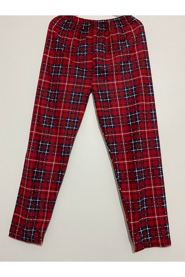 Ekose Süet Kışlık Pijama Tek Alt - 2
