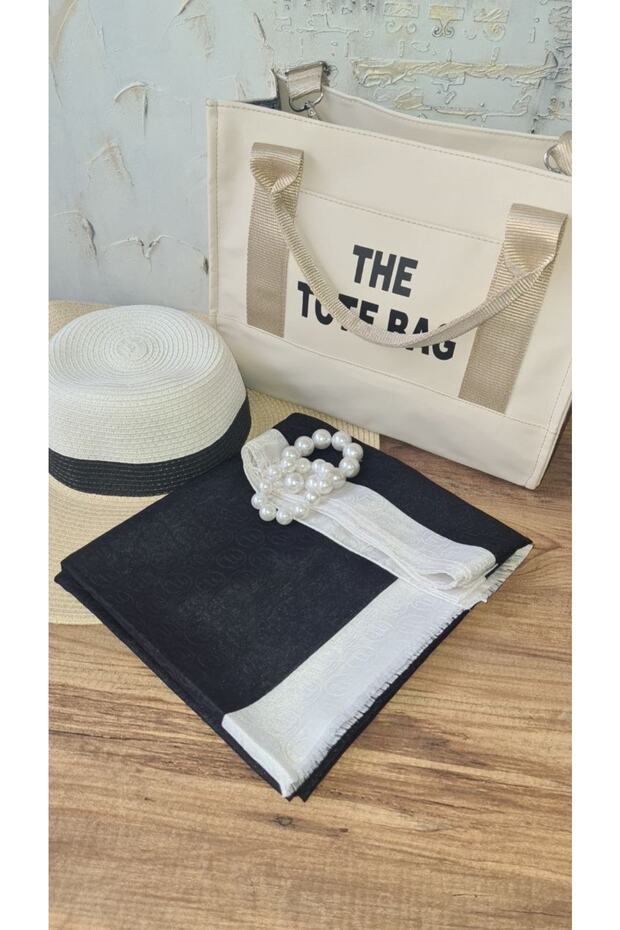 Hint Ipek Monogram Şal - 3