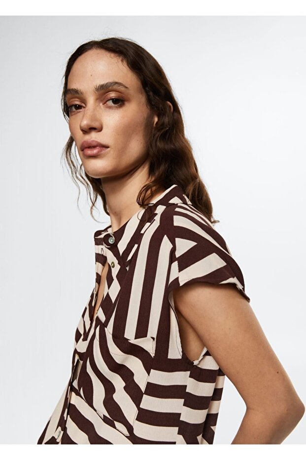 Oversize Dökümlü Gömlek - 7