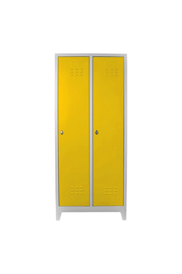 Ofis 2 Li Eko Soyunma Dolabı Gri-sarı - 1