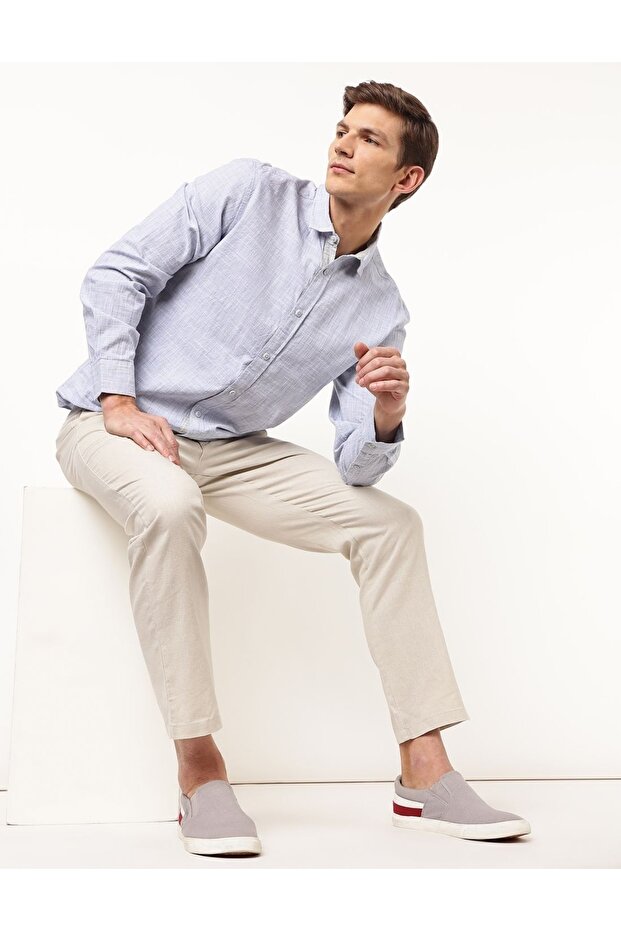 Regular Fit Keten Pantolon - 1