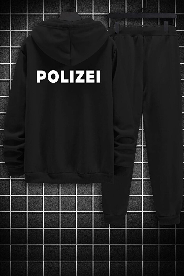 طقم بدلة رياضية بتصميم خاص للجنسين من Polizei مطبوع من أعلى وأسفل