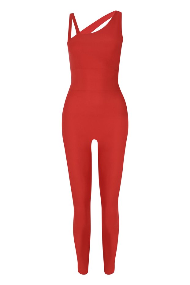 Women's Red Sports Tights Jumpsuit