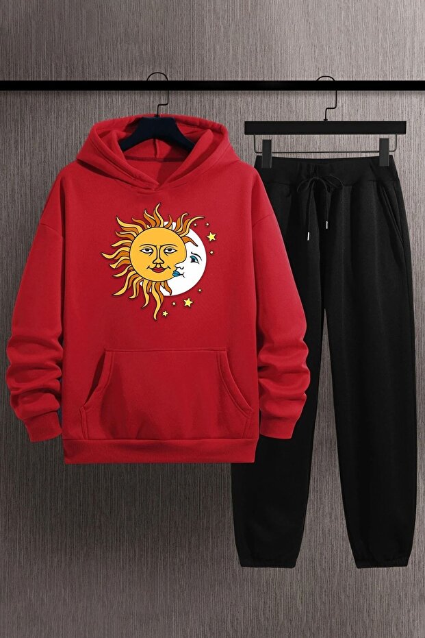 Unisex Special Design Larks' Tongues In Aspic Top Bottom Tracksuit Set