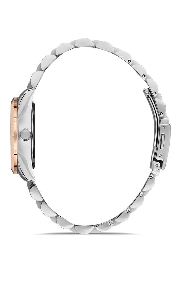 Rose ve Gümüş Çelik Kordon Kadın Kol Saati FL21294A-E Su Geçirmez 2 Yıl Garantili Hediye Paketli - 2