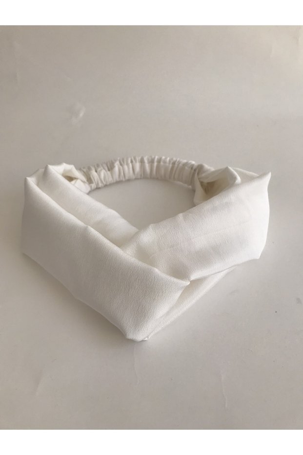White Satin Knot/Cross Hair Band