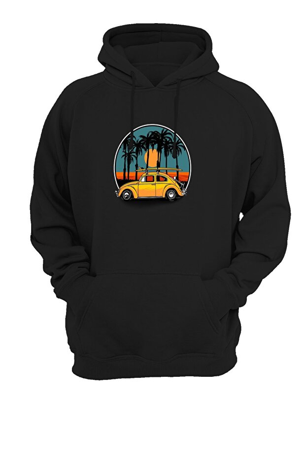 Car Printed Black Sweatshirt