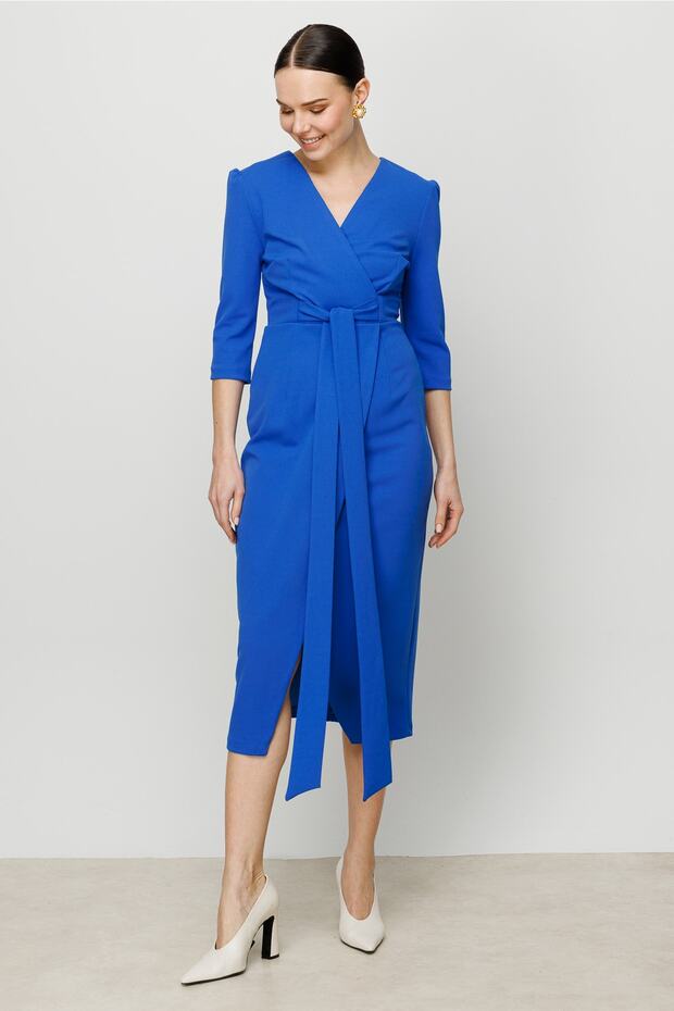 Kruvaze Krep Elbise - 4