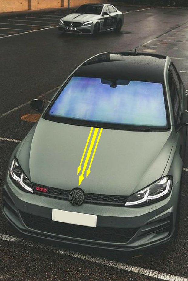 Hood Sticker 12*60 Cm 3-Piece Arrowhead Hood Covering Foil Accessory Modified Adhesive Sticker