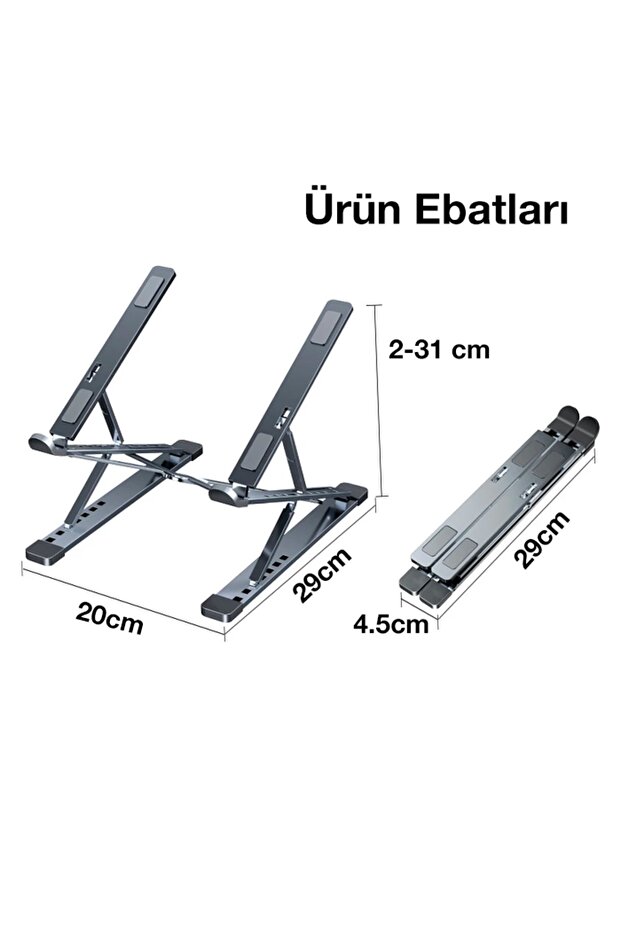 Mc N8 Metal High Macbook Notebook Adjustable Foldable Stand - 3