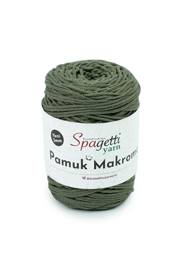 Cotton Macrame 3mm Khaki Hand Knitting Thread