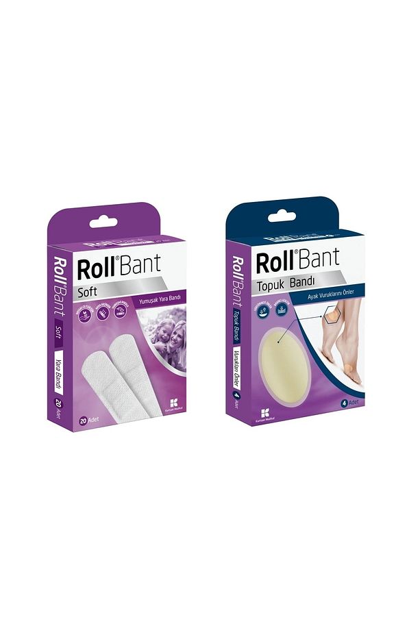 Bant Soft Yumuşak Yara Bandı 20 Adet + Topuk Bandı 4 Adet Bant Set - 1