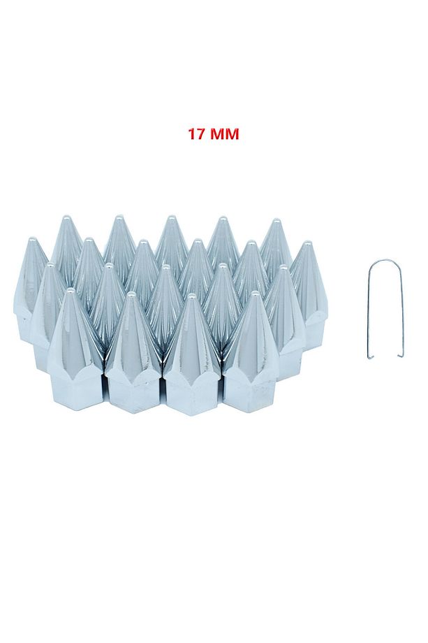 Sivri Bijon Kapağı A Kalite Bijon Kapağı Sivri 17 Mm Krom 20 Li Set (SÖKME APARATLI) - 2