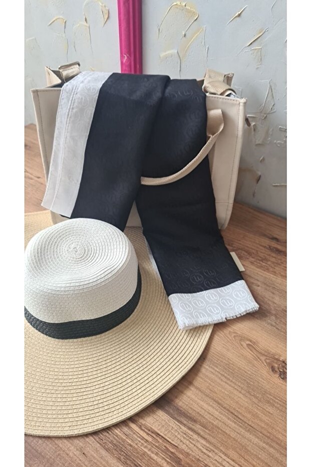 Hint Ipek Monogram Şal - 1