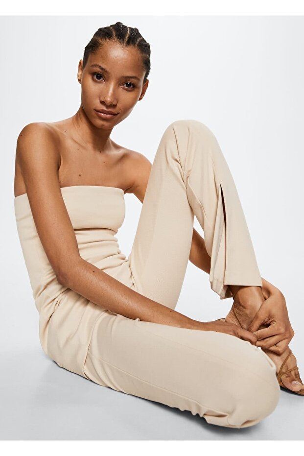 Paçaları Yırtmaçlı Pantolon - 7