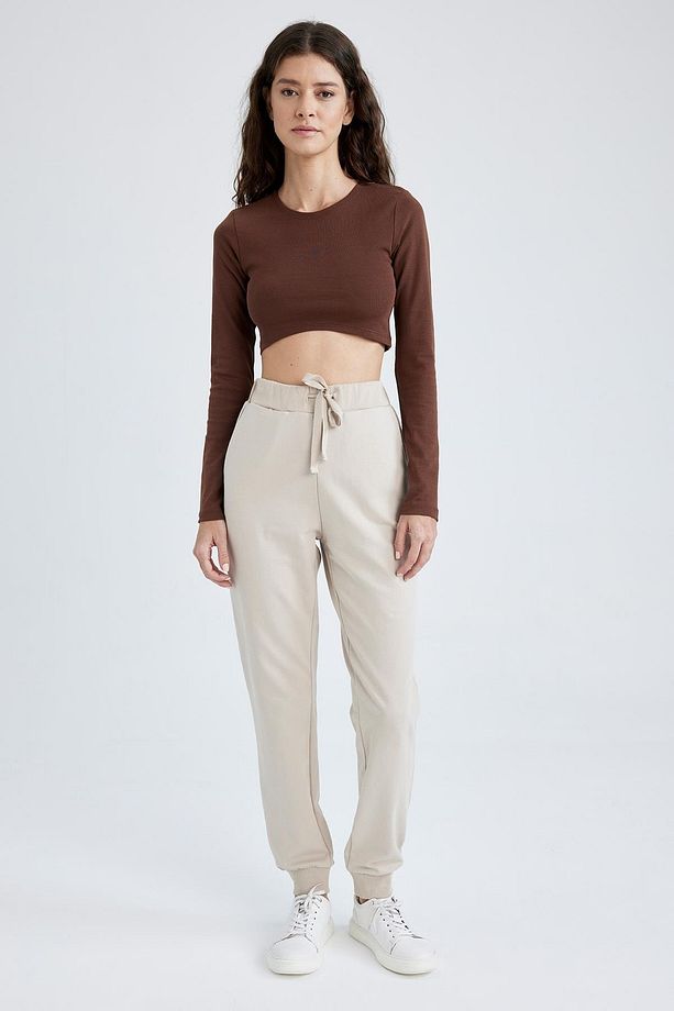 Regular Fit Beli Bağcıklı Cepli Jogger Eşofman Altı - 2