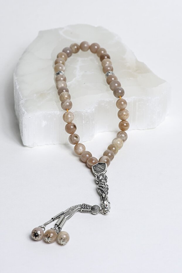 Sun Stone Sphere Cut 8 mm Natural Stone Rosary