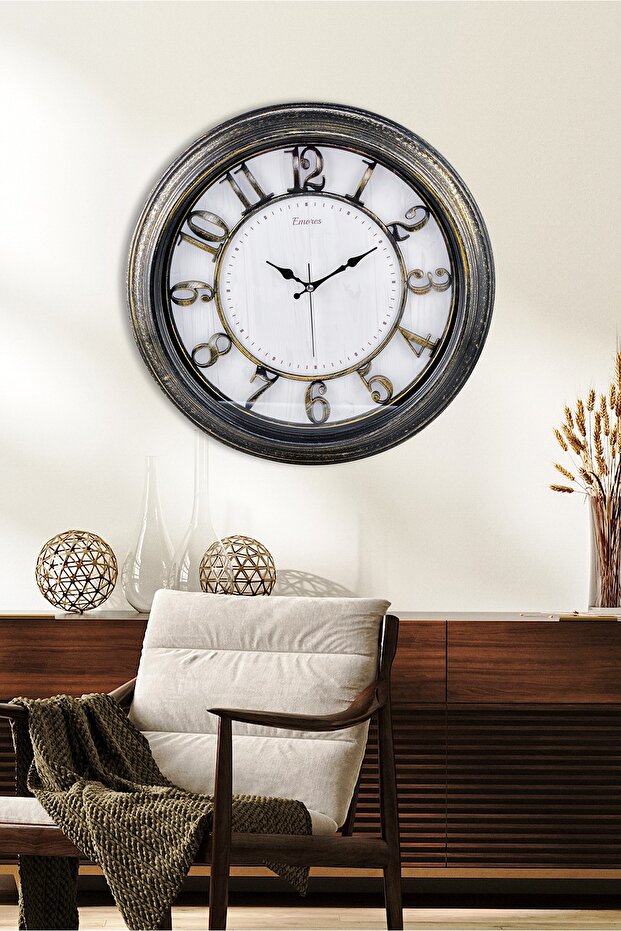 Akar Seconds Silent Mechanism Decorative Wall Clock 46 cm