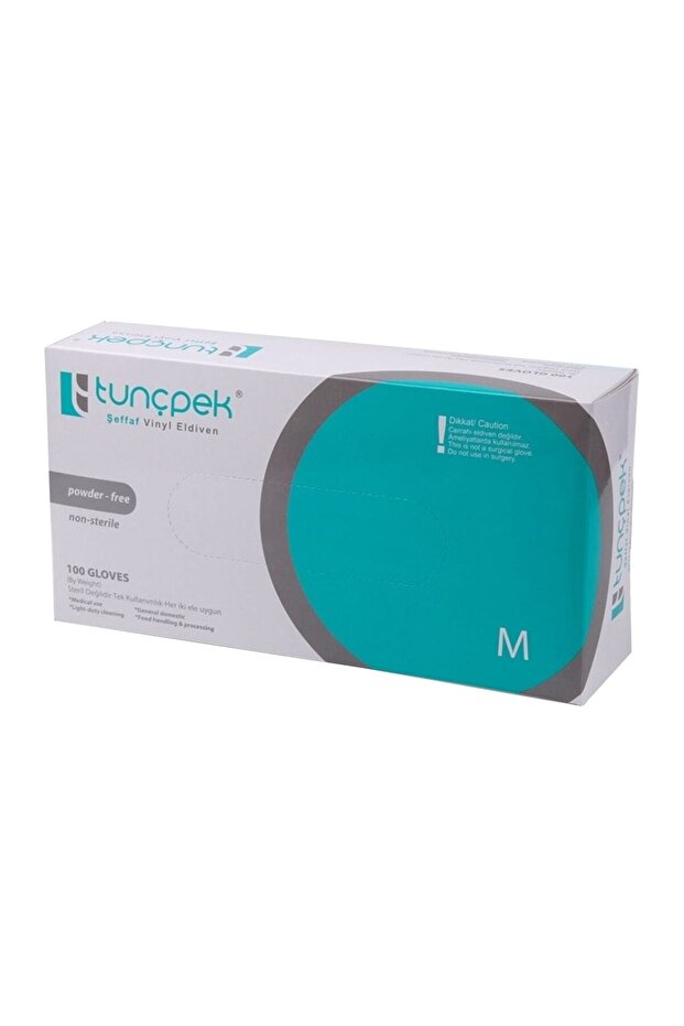 Medium  100 Lü Vinil Pudrasız Eldiven - 1